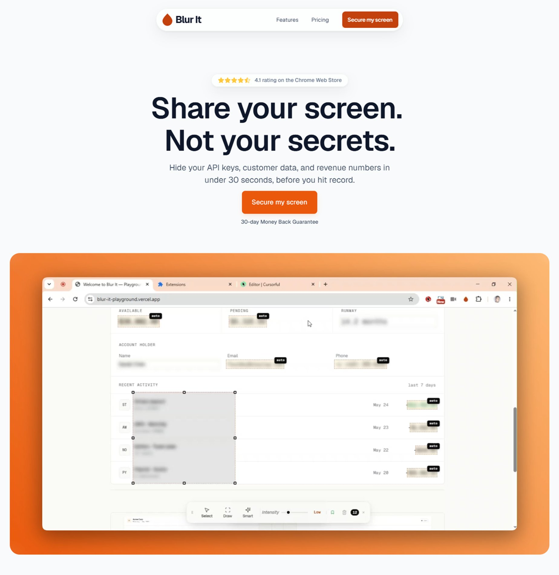 Blur It: redesigned website